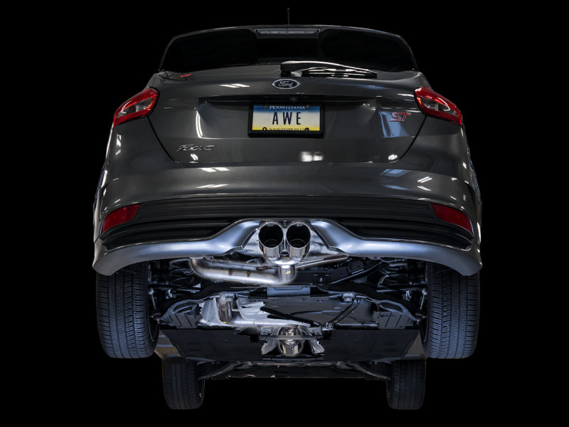 Échappement Cat-back AWE Tuning pour Ford Focus ST Track Edition - Embouts chromés argentés