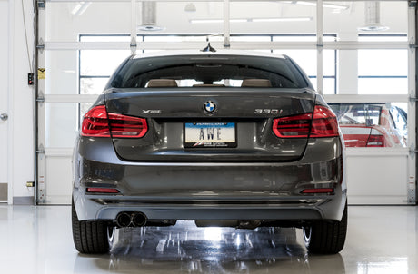 AWE Tuning BMW F3X 28i / 30i Touring Edition Echappement monobloc arrière - Embouts argentés 80 mm