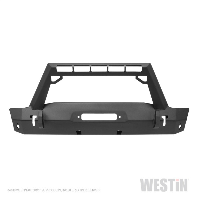 Westin 07-18 Jeep Wrangler JK WJ2 Stubby Front Bumper w/LED Lt Bar Mnt - Tex. Blk