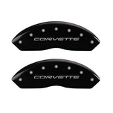 Couvre-étriers MGP 4 gravés avant et arrière C5/Corvette finition noire argent ch