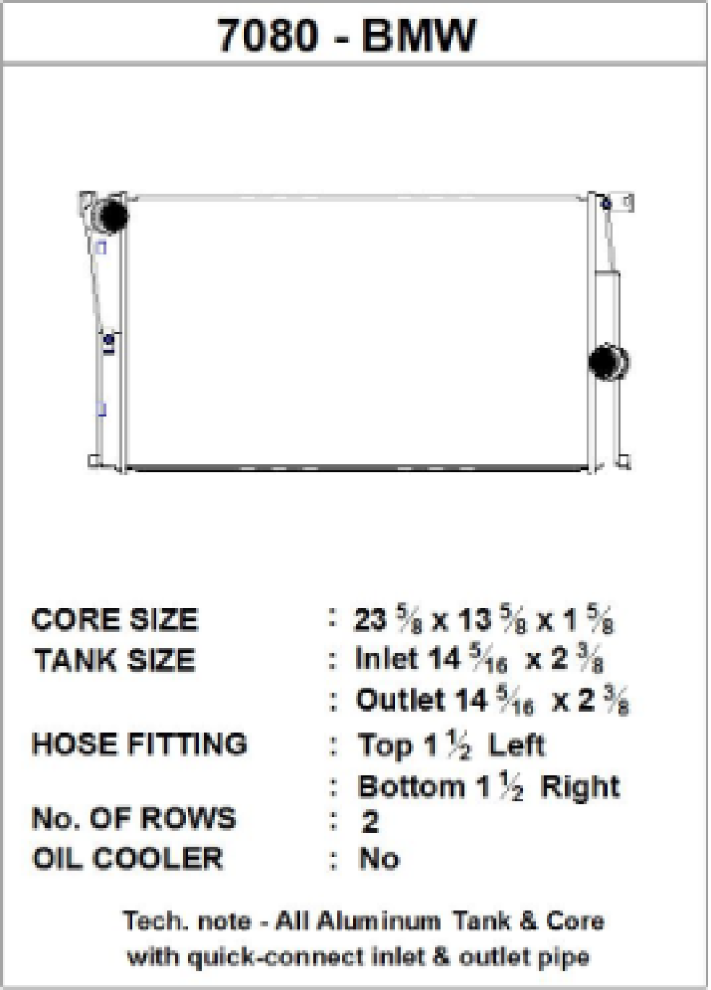 CSF BMW 2 Seires (F22/F23) / BMW 3 Series (F30/F31/F34) / BMW 4 Series (F32/F33/F36) M/T Radiator