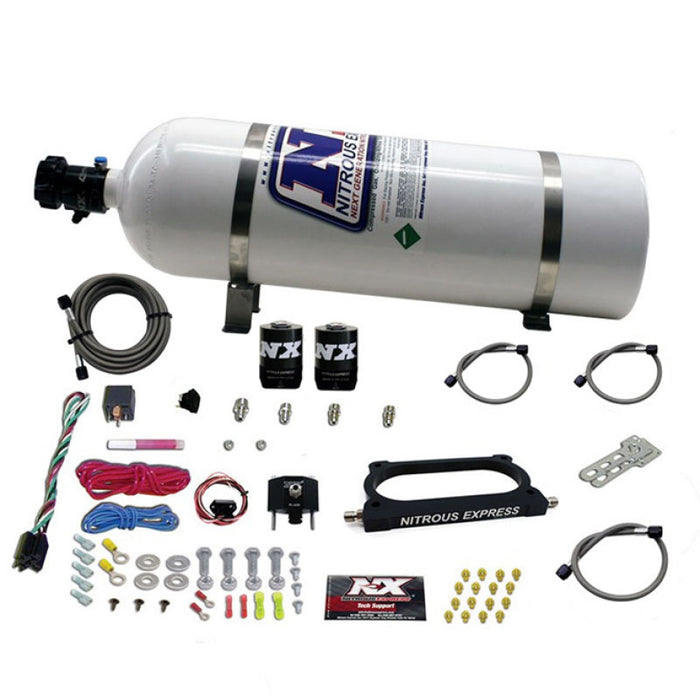 Kit de plaque d'azote Nitrous Express 07-14 Ford Mustang GT500 (50-250 CV) avec bouteille de 15 lb