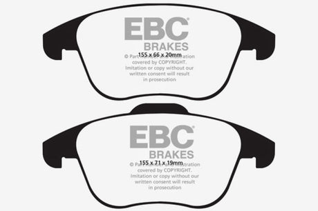 Plaquettes de frein avant EBC 15 et plus pour Audi Q3 2.0 Turbo Yellowstuff