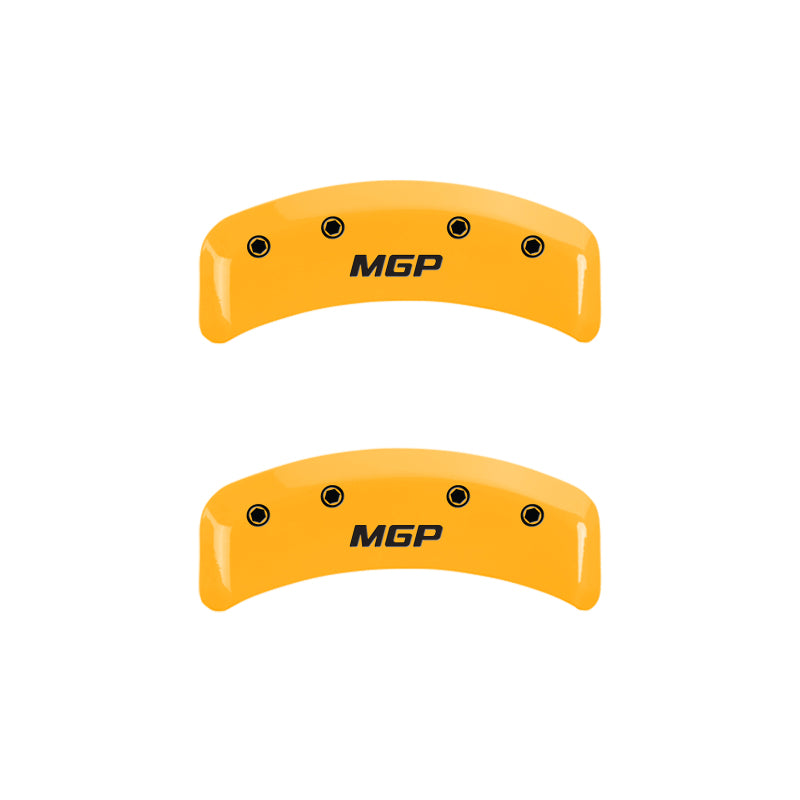 MGP 4 Caliper Covers Engraved Front & Rear MGP Yellow Finish Black Char 2001 Subaru Outback