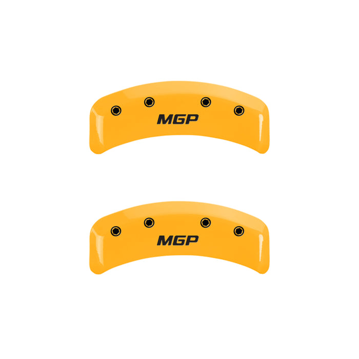 MGP 4 Caliper Covers Engraved Front & Rear MGP Yellow Finish Black Char 2001 Subaru Outback