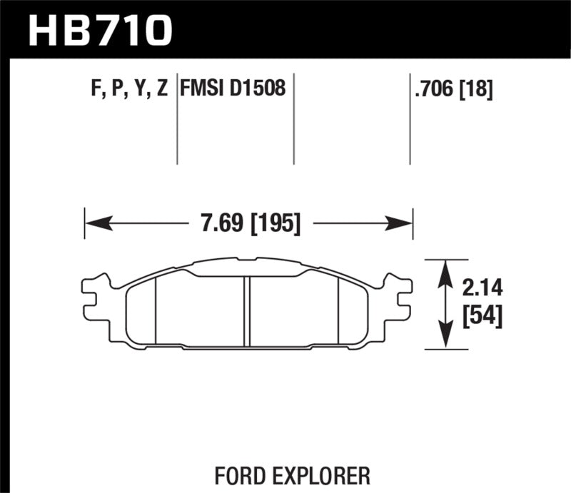 Plaquettes de frein avant HPS 5.0 pour Ford Explorer / Taurus Hawk 11-19
