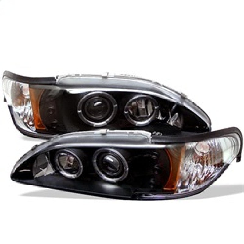 Spyder Ford Mustang 94-98 1PC Projecteur LED Halo Ambre Reflctr LED Blk Low H3 PRO-YD-FM94-1PC-AM-BK