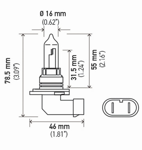 Ampoules haute puissance Hella HB3 9005 12V 100W P2OD T4 (paire)