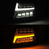 Phares à LED AlphaRex 07-13 Chevy Avalanche NOVA Project, style planche, noir brillant avec éclairage actif/DRL