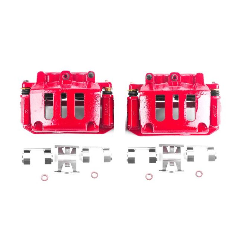 Étriers avant rouges Power Stop 98-02 Ford Crown Victoria avec supports - Paire