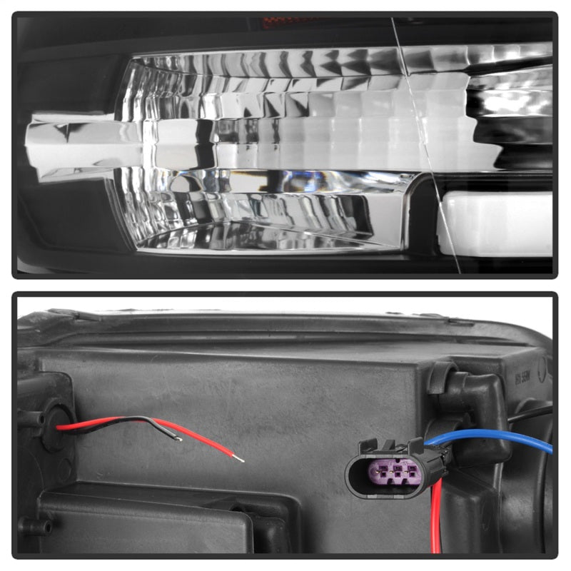 Phares Spyder 09-16 Dodge Ram 1500 Version 2 Barre lumineuse DRL Noir PRO-YD-DR09V2-LBDRL-BK