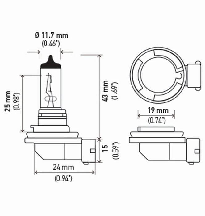 Hella Bulb H8 12V 35W Pgj191 T4 Sb