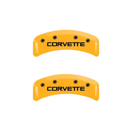 Couvre-étriers MGP 4 gravés F &amp; R C4/Corvette finition jaune noir Char 1988 Chevrolet Corvette