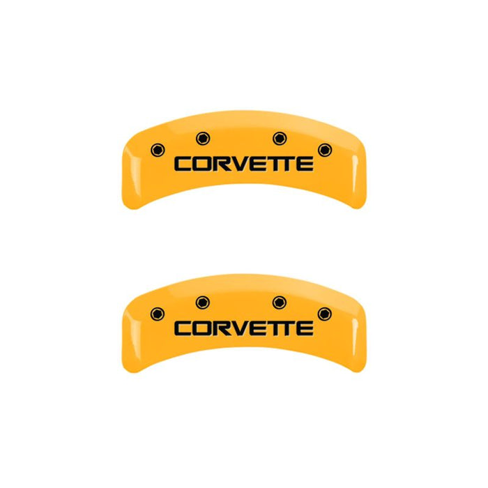 MGP 4 Caliper Covers Engraved F & R C4/Corvette Yellow Finish Black Char 1988 Chevrolet Corvette