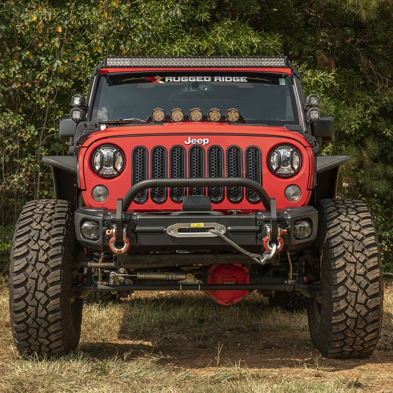 Ensemble de pare-chocs avant Rugged Ridge Arcus avec Overrider 2018 Jeep Wrangler JK