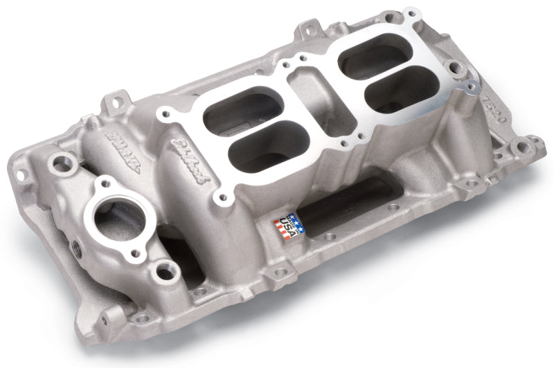 Collecteur Edelbrock double quadruple régime entrefer BB Chevy Oval Port