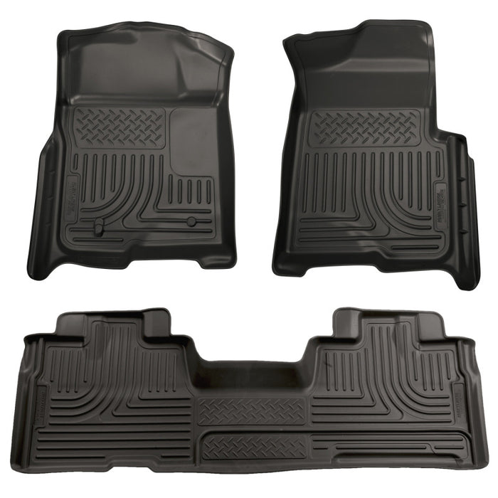 Revêtements de sol noirs Husky Liners 09-12 Ford F-150 Super Cab WeatherBeater Combo