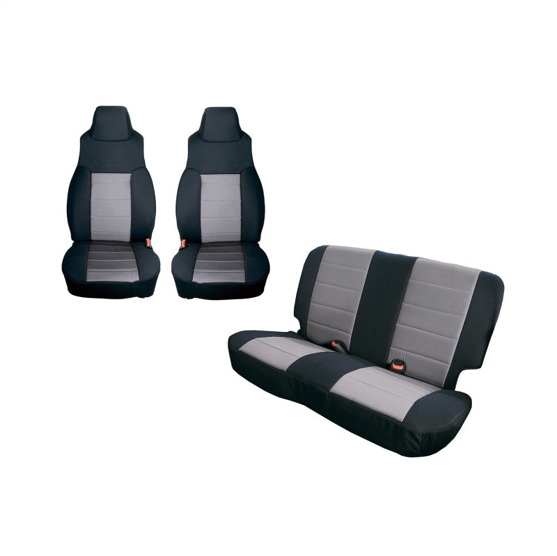 Kit de housses de siège Rugged Ridge noir/gris 97-02 Jeep Wrangler TJ