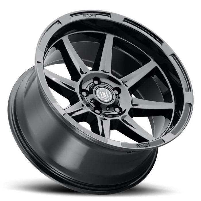 Roue ICON Bandit 20x10 5x5 -24mm 4.5in BS 71.50mm Bore Noir Brillant