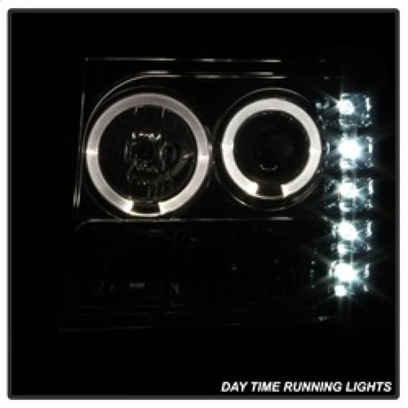 Phares de projecteur Spyder GMC Sierra 1500/2500/3500 07-13 LED Halo- LED Smoke PRO-YD-GS07-HL-SM