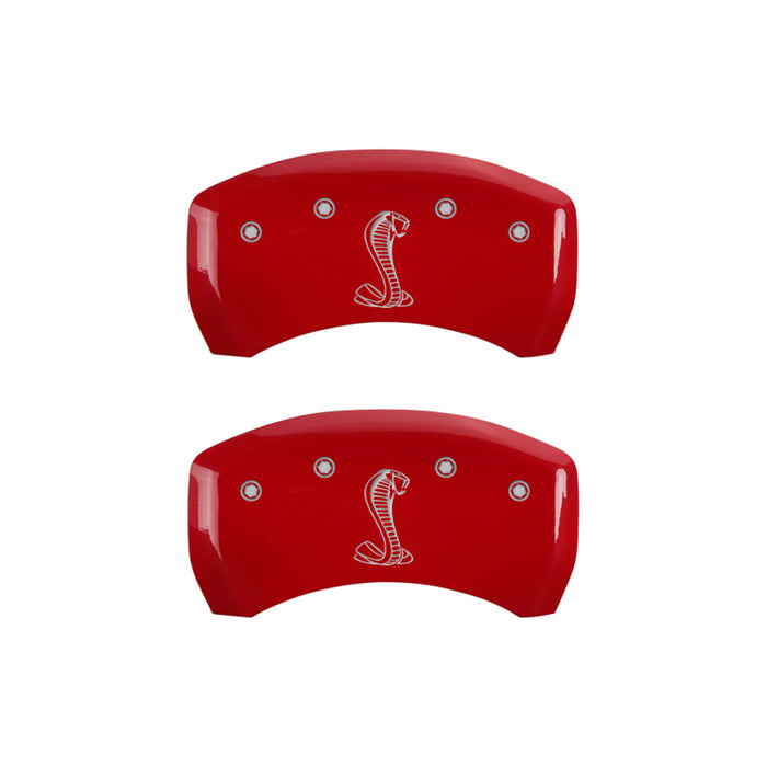 Couvre-étriers MGP 4 gravés avant et arrière Tiffany Snake Red finition argent ch