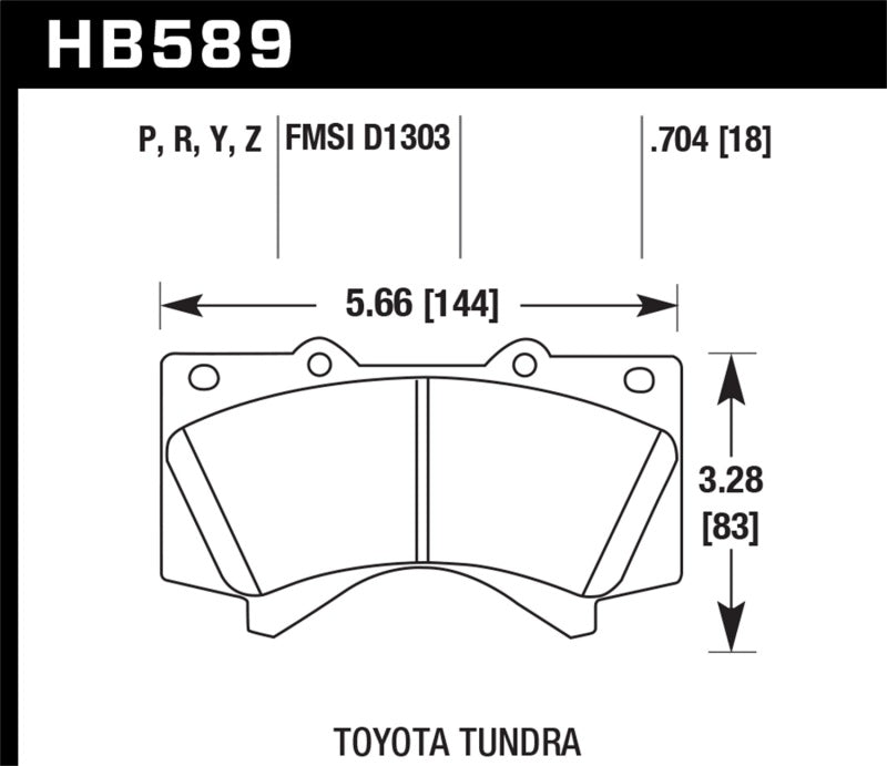 Jeu de plaquettes de frein HP Plus pour Toyota Land Cruiser 08-21 Hawk