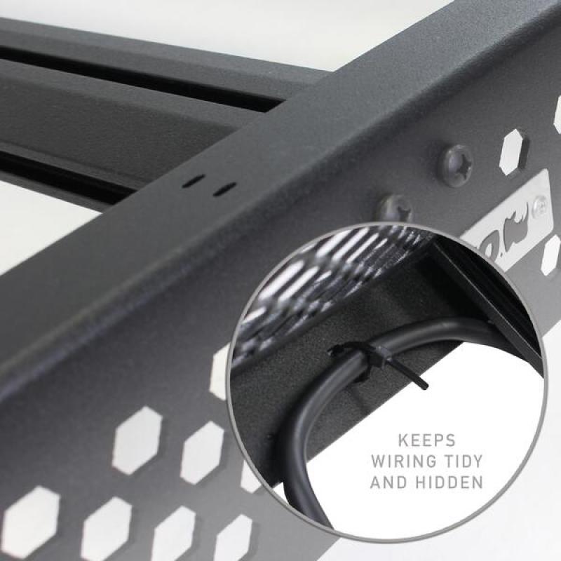 Barres de toit à profil bas Go Rhino 16-23 pour Toyota Tacoma DC Ceros - Tex. Blk