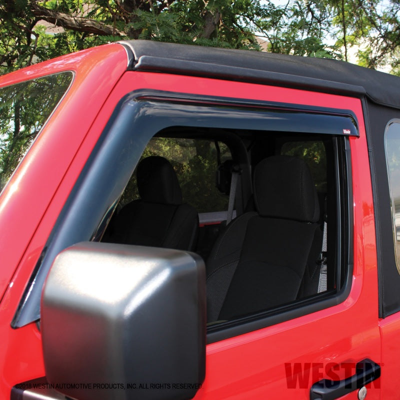 Déflecteur d'air mince Westin 2018-2019 Jeep Wrangler JL Wade 2 pièces - Fumé