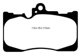 Plaquettes de frein avant EBC Yellowstuff pour Lexus GS350 3.5 RWD 07-08
