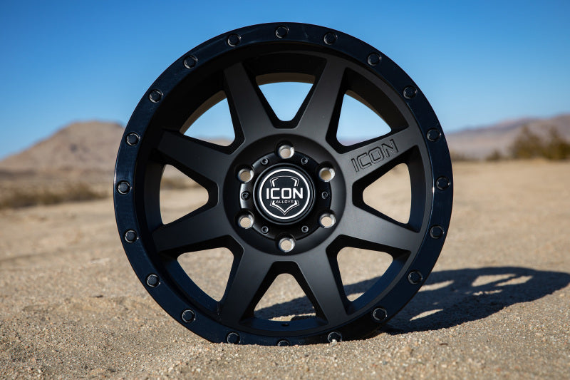 ICON Rebound 17x8.5 5x150 25mm Offset 5.75in BS 110.1mm Bore Double Black Wheel