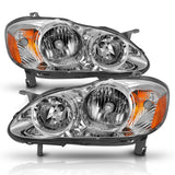 Phare avant en cristal ANZO 2005-2008 Toyota Corolla Chrome Ambre