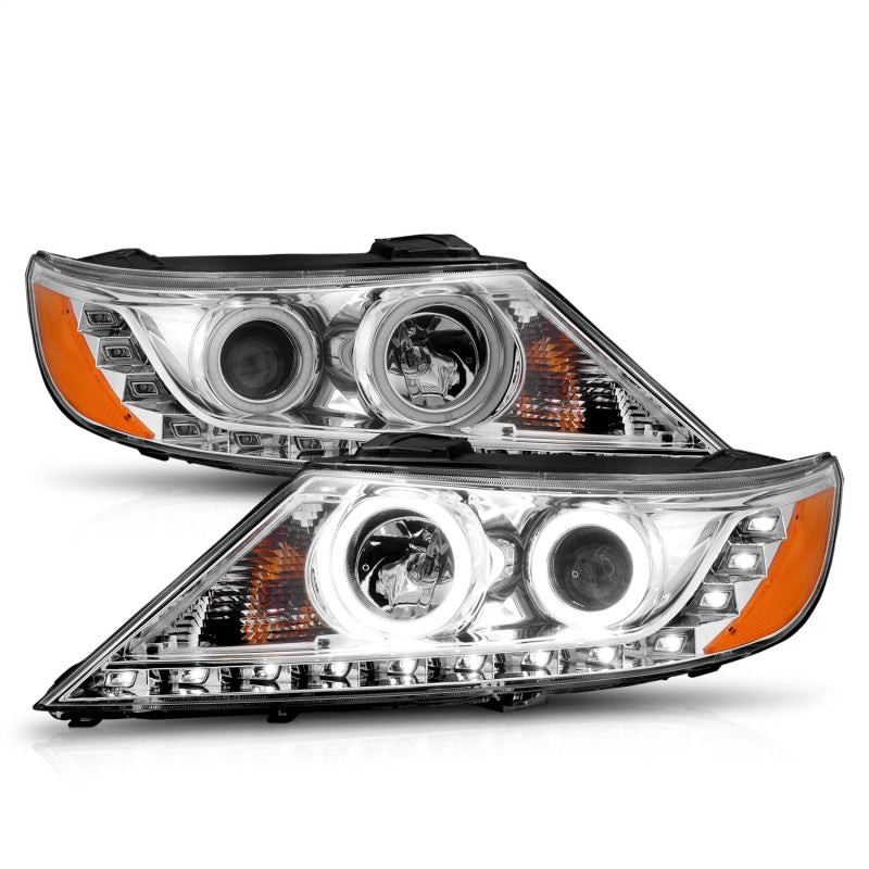 ANZO 2011-2013 Kia Sorento Projector Headlights w/ Halo Chrome (CCFL)