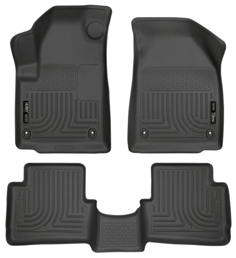 Revêtements de sol avant et 2e siège noirs Husky Liners 2013 Dodge Dart WeatherBeater
