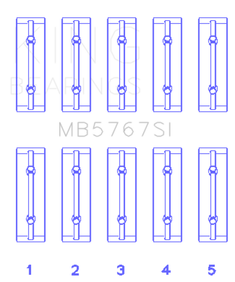 King Engine Bearings Nissan HR15/16DE (Size STD) Main Bearing Set