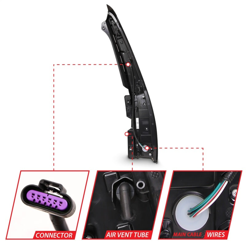 Feux arrière à LED ANZO 2007-2014 Chevrolet TahOE Rouge/Clair