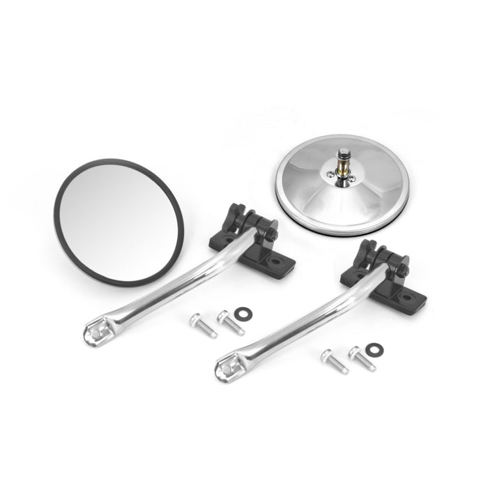 Kit de relocalisation de rétroviseur rond à démontage rapide en acier inoxydable pour Jeep Wrangler 97-18 Rugged Ridge