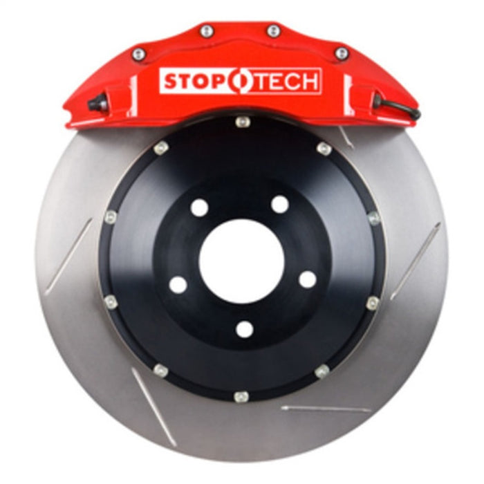 StopTech 05-10 Mustang GT S197 Avant BBK avec étriers ST-60 rouges Rotors/plaquettes/conduites SS fendus 355x32 mm