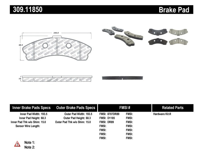 Plaquettes de frein avant StopTech Performance 06-09 Chevrolet Corvette Z06