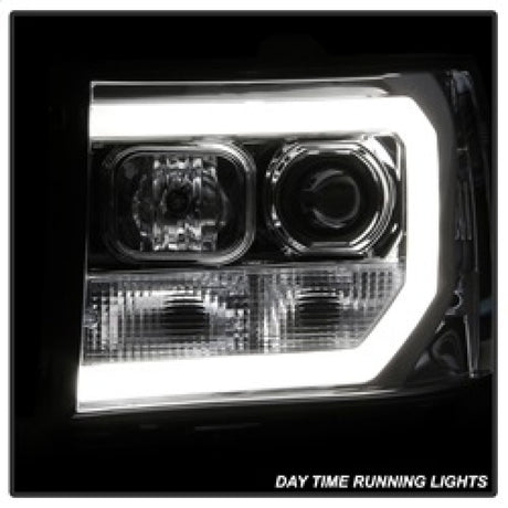 Phares de projecteur Spyder GMC Sierra 1500/2500/3500 07-13 V2 - Chrome PRO-YD-GS07V2-LBDRL-C