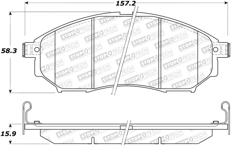 Plaquettes de frein sport StopTech avec cales et matériel - Avant