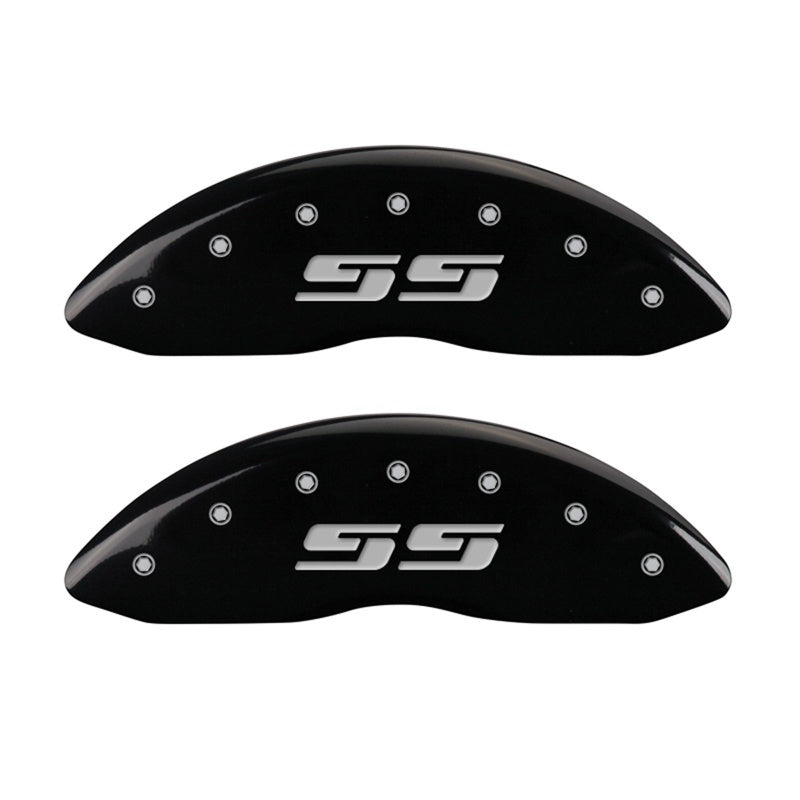 MGP 2 Caliper Covers Eng Front Silverado SS Blk Finish Sil Char 2008 Chevy Silverado 1500