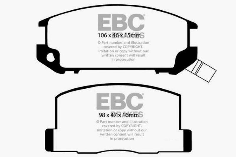 EBC 85-90 Toyota MR2 1.6 Redstuff Rear Brake Pads