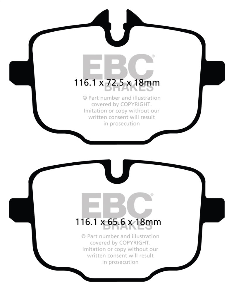 Plaquettes de frein arrière Yellowstuff EBC 2021+ pour BMW M3/M4 3.0TT (G80/G82/G83)