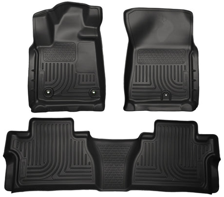 Revêtements de sol avant et 2e siège noirs Husky Liners 14 pour Toyota Tundra Weatherbeater