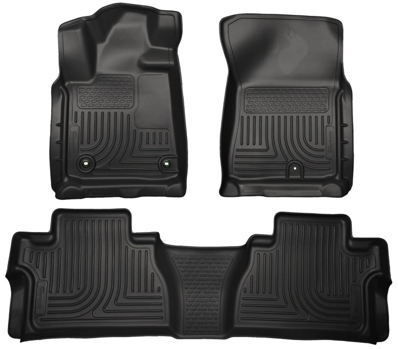 Revêtements de sol avant et 2e siège noirs Husky Liners 14 pour Toyota Tundra Weatherbeater