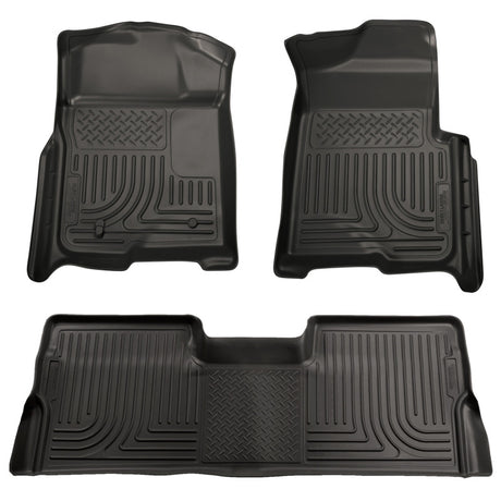 Revêtements de sol noirs Husky Liners 09-12 Ford F-150 Super Crew Cab WeatherBeater Combo