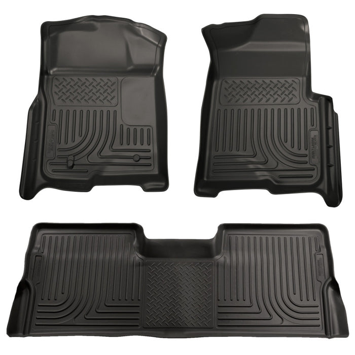 Revêtements de sol noirs Husky Liners 09-12 Ford F-150 Super Crew Cab WeatherBeater Combo