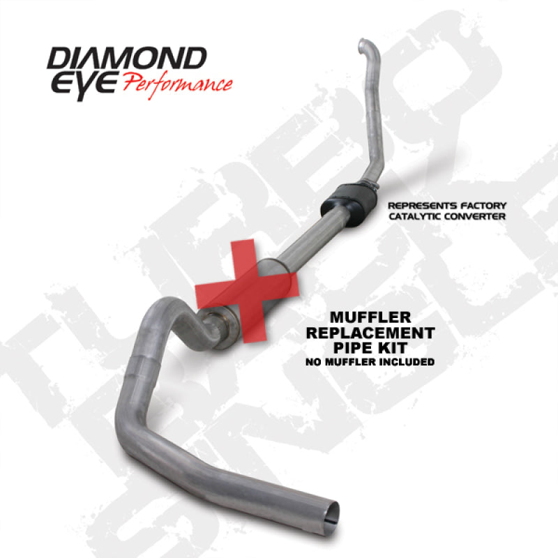 Diamond Eye KIT 4in MFLR RPLCMENT PIPE TB SGL ALUM 94-97 5 7 3L F250/F350 PWRSTROKE NFS W CARB STDS