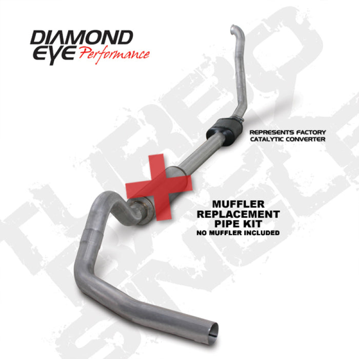 KIT Diamond Eye 4 pouces MFLR RPLCMENT PIPE TB SGL ALUM 94-97 5 7 3L F250/F350 PWRSTROKE NFS W CARB STDS