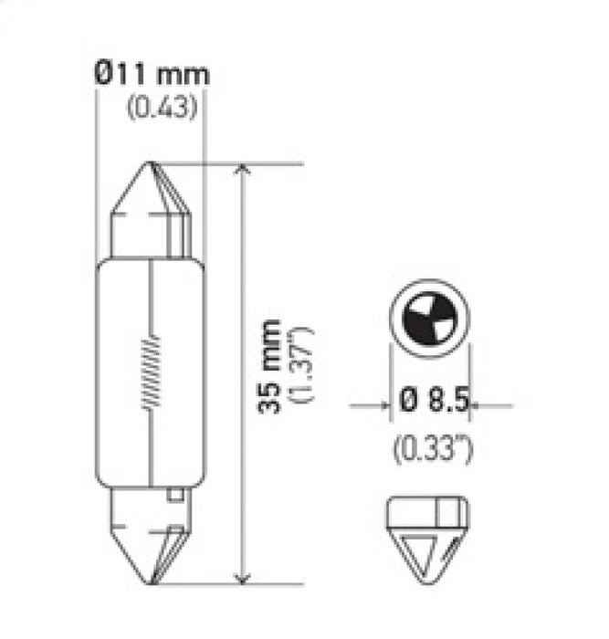 Ampoule Hella 6461 12V 10W SV8.5-8